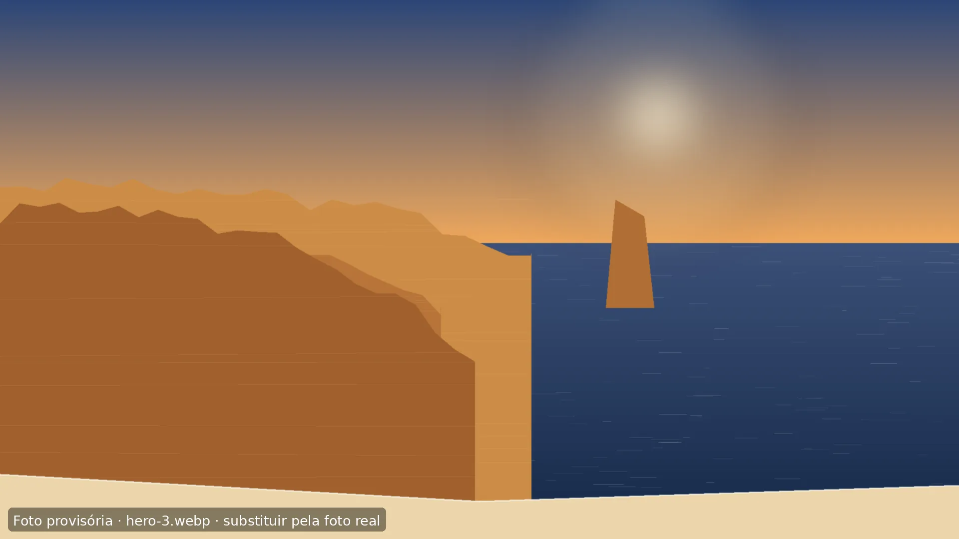 Pôr do sol sobre a costa do Algarve